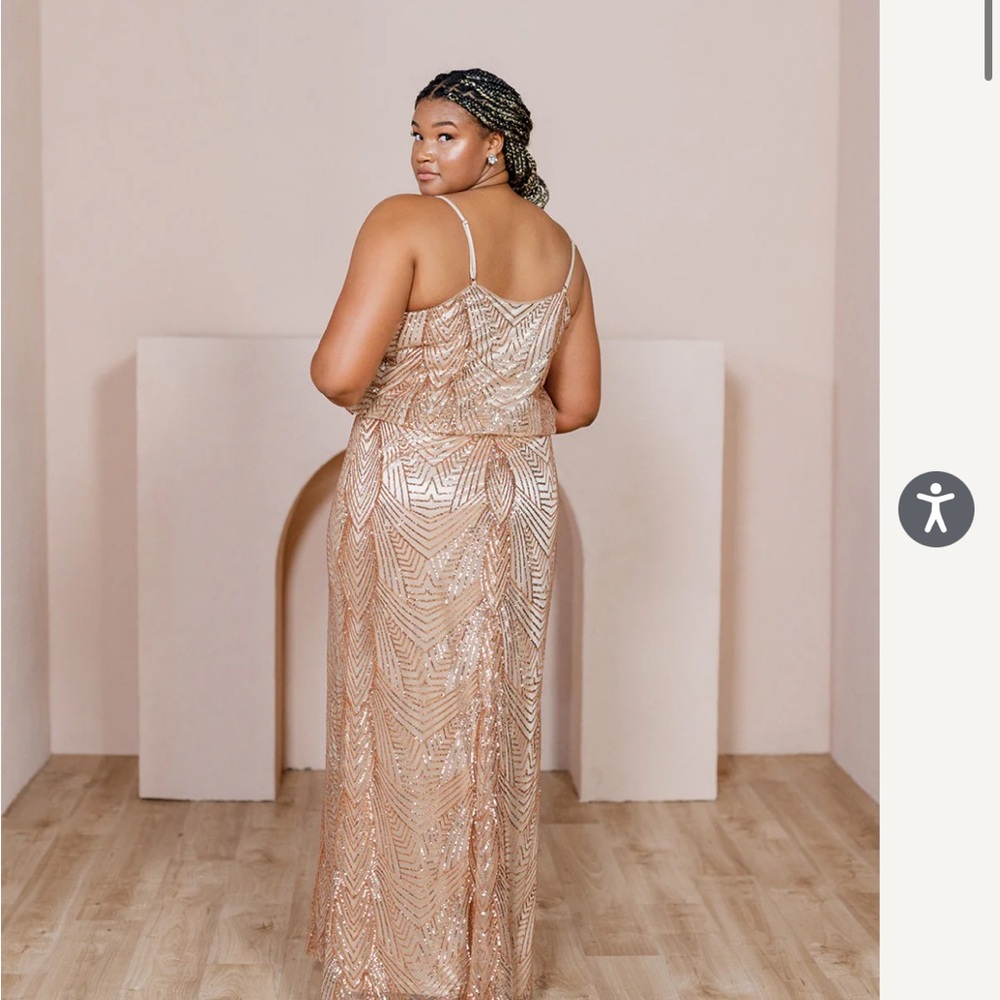 Revelry GIGI GEO Gold Embellished Maxi Gown